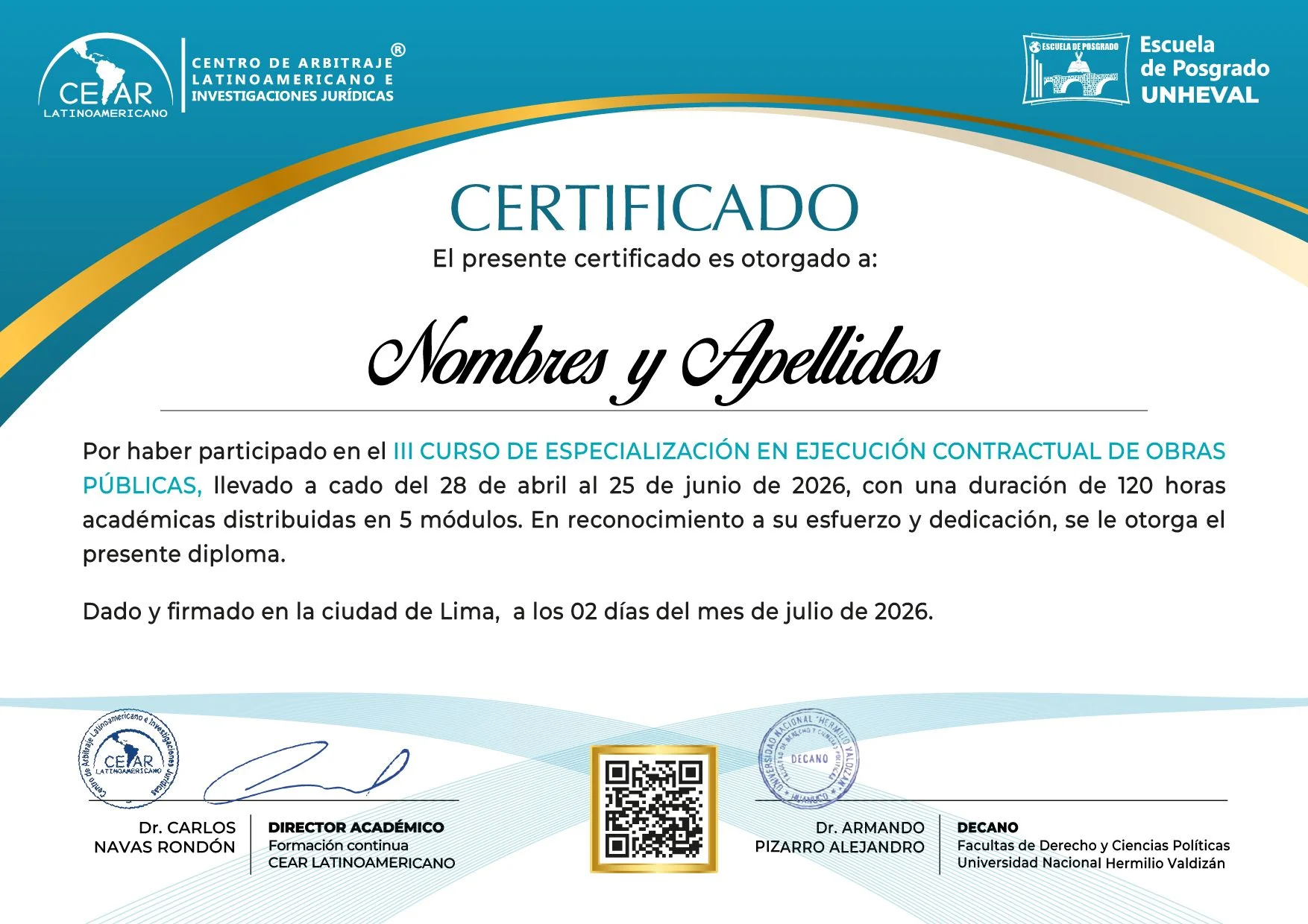 Certificado CEAR LATINOAMERICANO