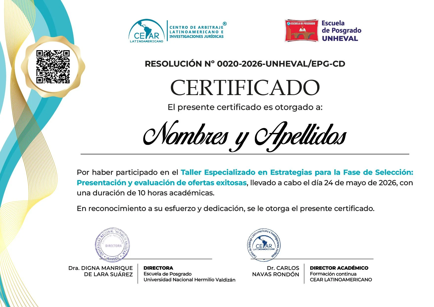 Certificado CEAR LATINOAMERICANO