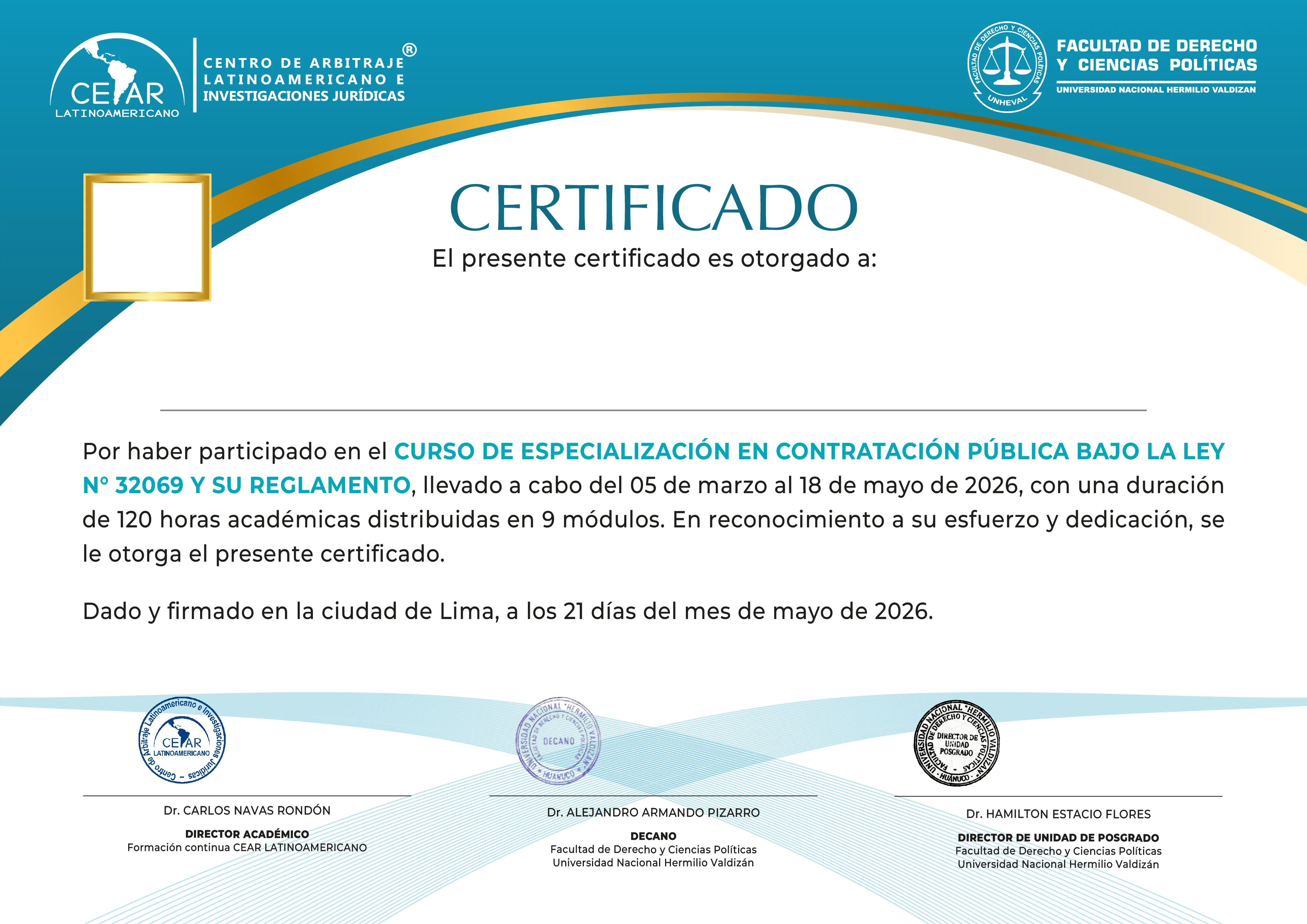 Certificado CEAR LATINOAMERICANO