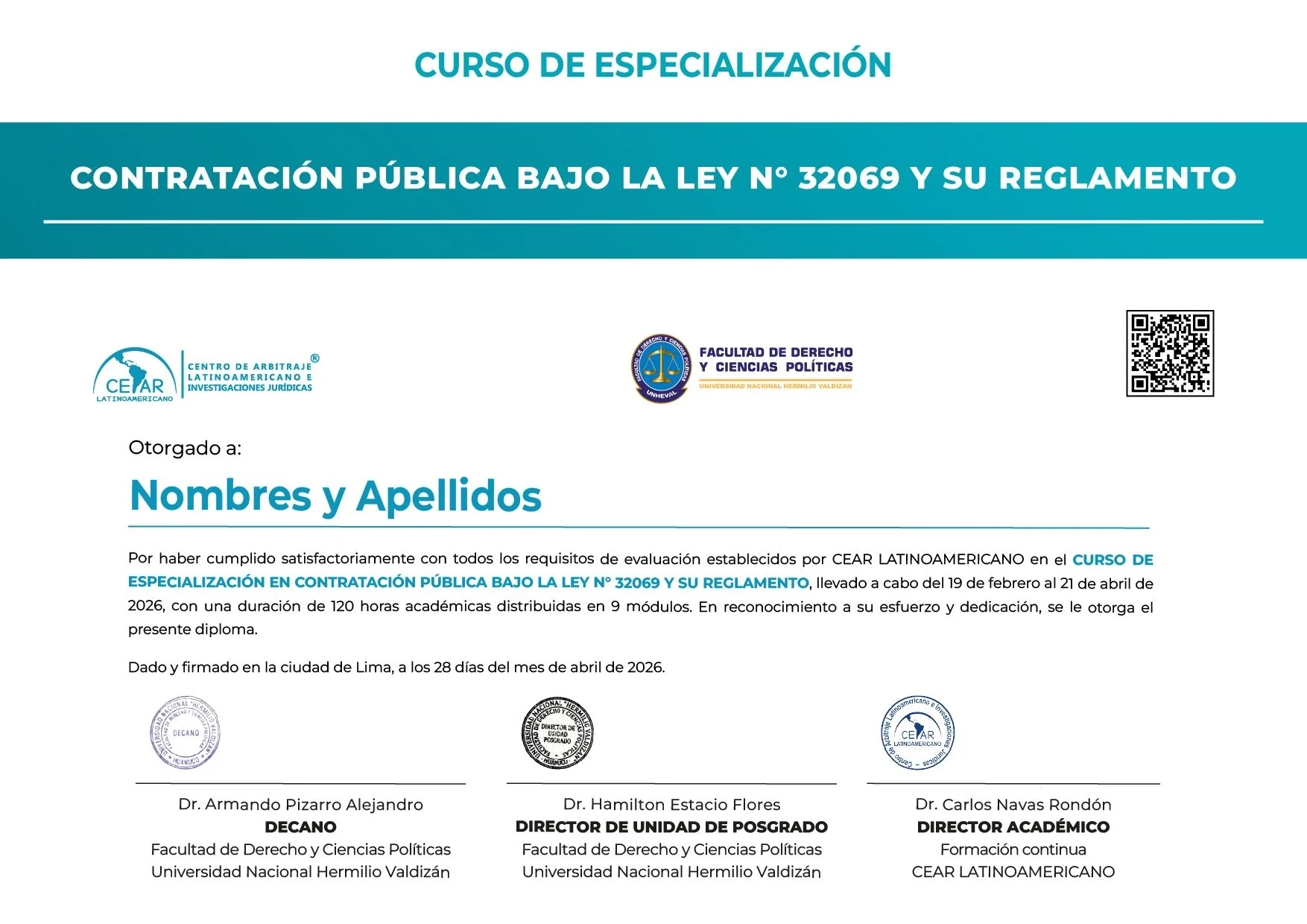 Certificado CEAR LATINOAMERICANO