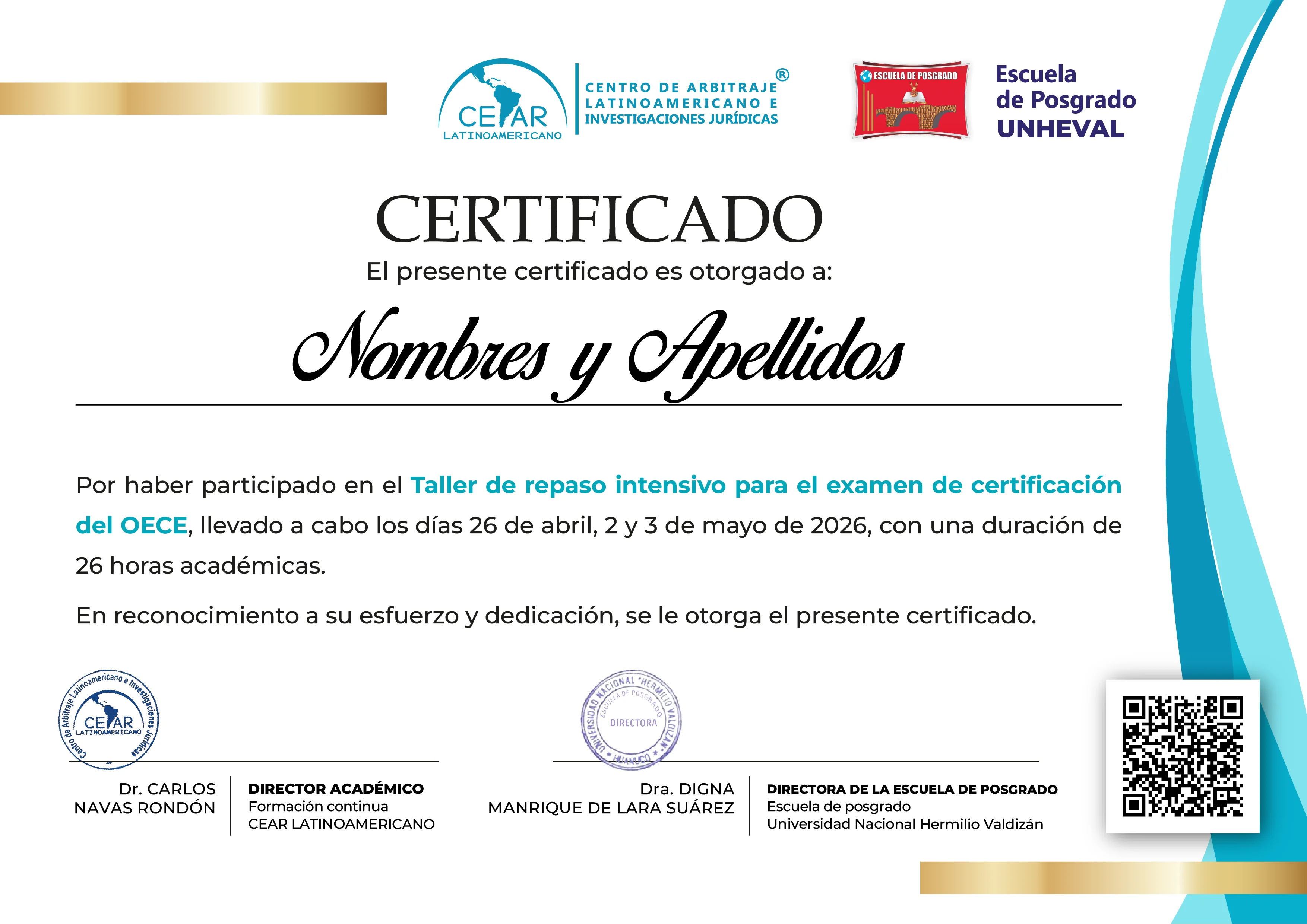 Certificado CEAR LATINOAMERICANO