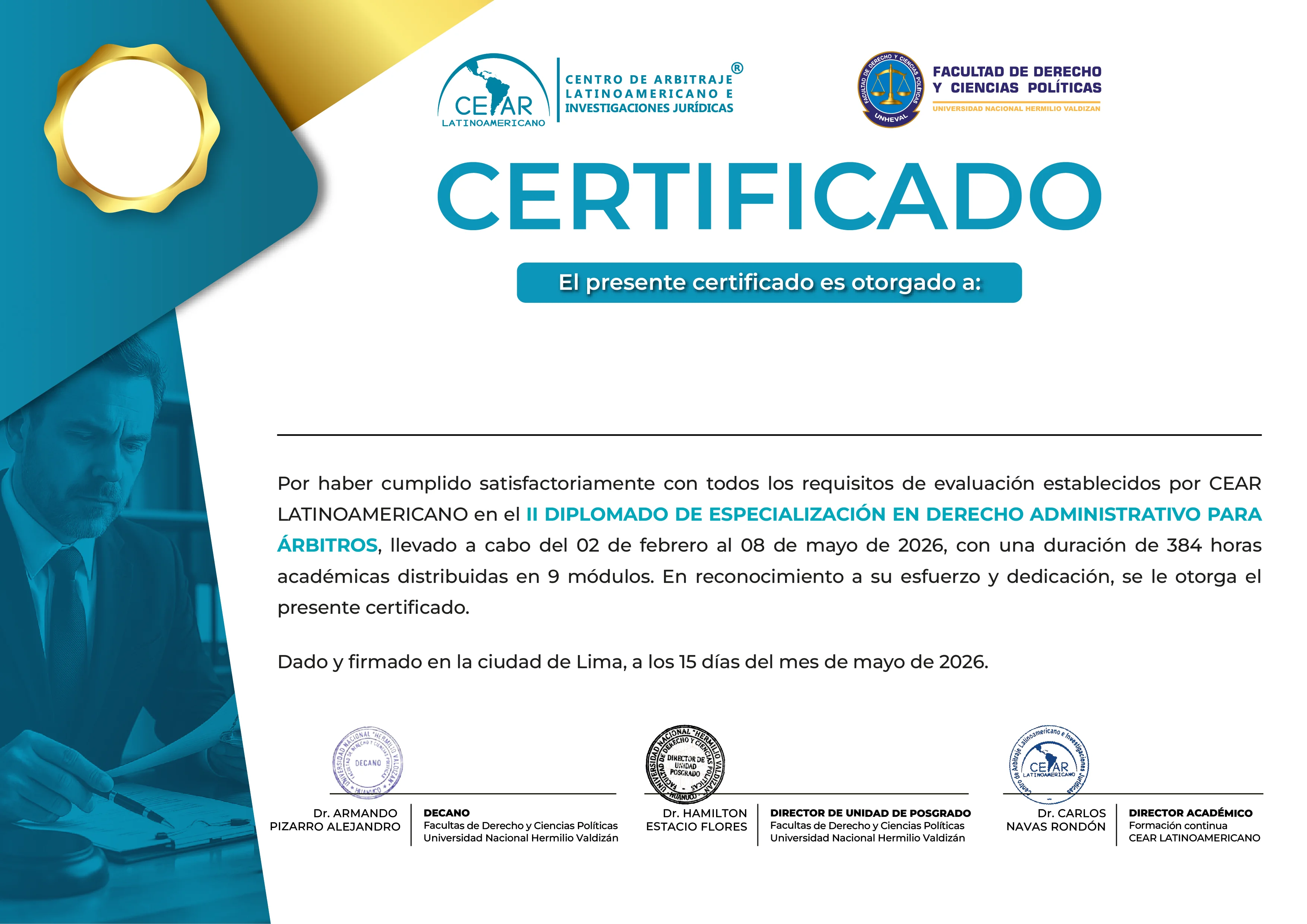 Certificado CEAR LATINOAMERICANO