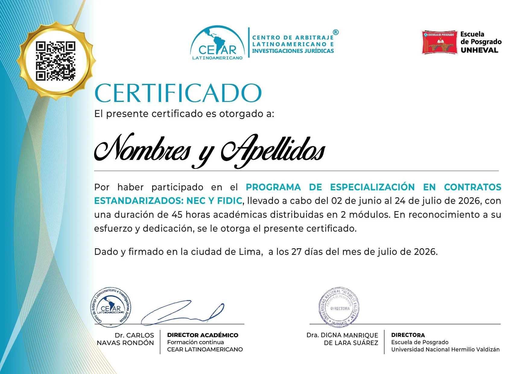 Certificado CEAR LATINOAMERICANO